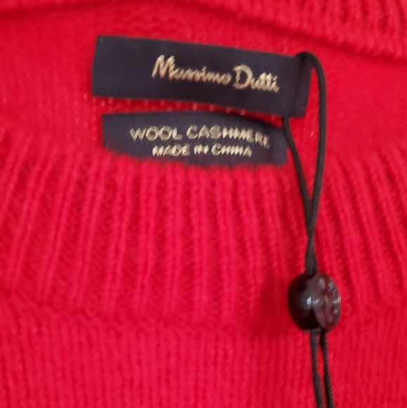Massimo Dutti Red Wool Cashmere Sweater Size S - Picture 7 of 8